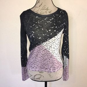 BAR III | Color Block Thin Knit Blouse Top